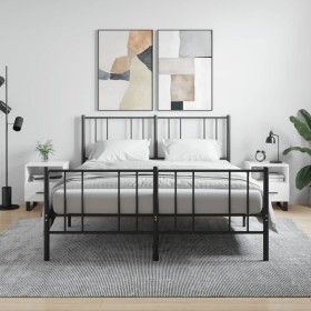 Mesita noche 2 uds madera ingeniería blanco brillo 40x35x47,5cm de vidaXL, Mesitas de noche - Ref: Foro24-827489, Precio: 92,...