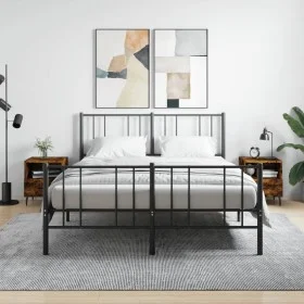 Mesita noche 2 uds madera ingeniería roble ahumado 40x35x47,5cm de vidaXL, Mesitas de noche - Ref: Foro24-827479, Precio: 58,...
