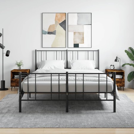 Mesita noche 2 uds madera ingeniería roble ahumado 40x35x47,5cm de vidaXL, Mesitas de noche - Ref: Foro24-827479, Precio: 58,...