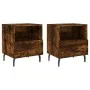 Bedside table 2 units smoked oak engineered wood 40x35x47.5cm by vidaXL, Nightstands - Ref: Foro24-827479, Price: 58,44 €, Di...