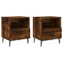 Mesita noche 2 uds madera ingeniería roble ahumado 40x35x47,5cm de vidaXL, Mesitas de noche - Ref: Foro24-827479, Precio: 58,...