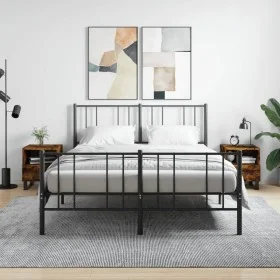 Mesita noche 2 uds madera ingeniería roble ahumado 40x35x47,5cm de vidaXL, Mesitas de noche - Ref: Foro24-827495, Precio: 61,...