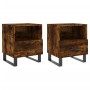 Mesita noche 2 uds madera ingeniería roble ahumado 40x35x47,5cm de vidaXL, Mesitas de noche - Ref: Foro24-827495, Precio: 62,...