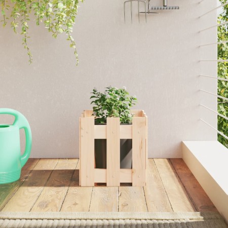 Jardinera con diseño de valla madera maciza de pino 30x30x30 cm en Macetas y jardineras | Comprar online en Foru.es