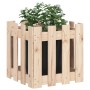 Jardinera con diseño de valla madera maciza de pino 40x40x40 cm en Macetas y jardineras | Comprar online en Foru.es