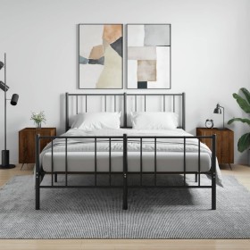 Mesitas noche 2 uds madera ingeniería marrón roble 40x40x50 cm de vidaXL, Mesitas de noche - Ref: Foro24-827515, Precio: 47,8...