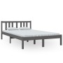 Estructura de cama madera maciza gris 120x200 cm de vidaXL, Camas y somieres - Ref: Foro24-814881, Precio: 112,36 €, Descuent...