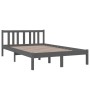 Estructura de cama madera maciza gris 120x200 cm de vidaXL, Camas y somieres - Ref: Foro24-814881, Precio: 112,36 €, Descuent...