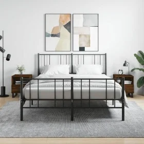 Mesita noche 2 uds madera ingeniería marrón roble 40x35x47,5 cm de vidaXL, Mesitas de noche - Ref: Foro24-827499, Precio: 61,...
