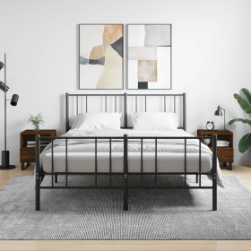 Mesita noche 2 uds madera ingeniería marrón roble 40x35x47,5 cm de vidaXL, Mesitas de noche - Ref: Foro24-827499, Precio: 61,...