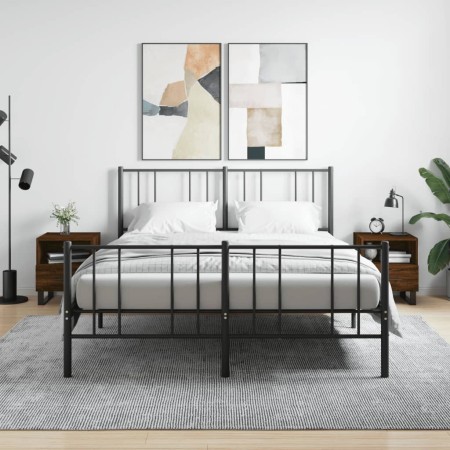 Mesita noche 2 uds madera ingeniería marrón roble 40x35x47,5 cm de vidaXL, Mesitas de noche - Ref: Foro24-827499, Precio: 61,...