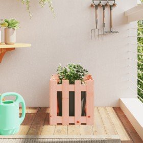 Jardinera con diseño de valla madera maciza Douglas 40x40x40 cm en Macetas y jardineras | Comprar online en Foru.es