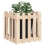 Jardinera con diseño de valla madera maciza de pino 50x50x50 cm en Macetas y jardineras | Comprar online en Foru.es