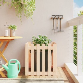 Jardinera con diseño de valla madera maciza de pino 60x60x60 cm en Macetas y jardineras | Comprar online en Foru.es