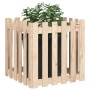 Jardinera con diseño de valla madera maciza de pino 60x60x60 cm en Macetas y jardineras | Comprar online en Foru.es