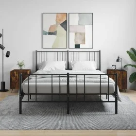 Mesitas noche 2 uds madera ingeniería roble ahumado 40x40x50 cm de vidaXL, Mesitas de noche - Ref: Foro24-827511, Precio: 48,...