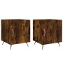 Mesitas noche 2 uds madera ingeniería roble ahumado 40x40x50 cm de vidaXL, Mesitas de noche - Ref: Foro24-827511, Precio: 48,...