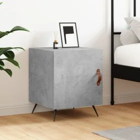 Mesita de noche madera de ingeniería gris hormigón 40x40x50 cm de vidaXL, Mesitas de noche - Ref: Foro24-827508, Precio: 31,9...