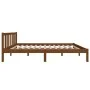 Estructura de cama madera maciza marrón miel 120x200 cm de vidaXL, Camas y somieres - Ref: Foro24-814882, Precio: 140,98 €, D...