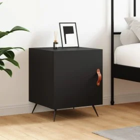 Engineered wood black bedside table 40x40x50 cm by vidaXL, Nightstands - Ref: Foro24-827502, Price: 41,97 €, Discount: %