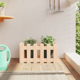 Jardinera con diseño de valla madera maciza de pino 60x30x30 cm en Macetas y jardineras | Comprar online en Foru.es