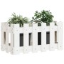 Jardinera diseño de valla madera maciza pino blanca 60x30x30 cm en Macetas y jardineras | Comprar online en Foru.es