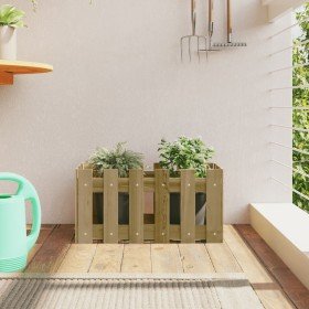 Jardinera diseño de valla madera de pino impregnada 60x30x30 cm en Macetas y jardineras | Comprar online en Foru.es