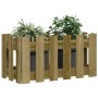 Jardinera diseño de valla madera de pino impregnada 60x30x30 cm en Macetas y jardineras | Comprar online en Foru.es