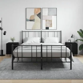 Nachttische 2 Stück Holzwerkstoff schwarz 40x40x50 cm von vidaXL, Nachttische - Ref: Foro24-827503, Preis: 49,62 €, Rabatt: %