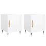 Mesitas noche 2 uds madera ingeniería blanco brillo 40x40x50 cm de vidaXL, Mesitas de noche - Ref: Foro24-827521, Precio: 70,...