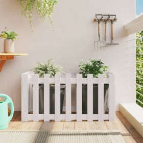 Arriate elevado jardín con valla madera pino blanco 100x50x50cm en Macetas y jardineras | Comprar online en Foru.es