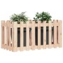 Arriate elevado jardín con valla madera maciza pino 100x50x70cm en Macetas y jardineras | Comprar online en Foru.es