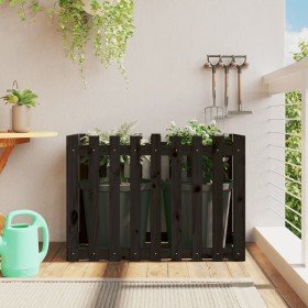 Arriate elevado jardín con valla madera pino negro 100x50x70cm en Macetas y jardineras | Comprar online en Foru.es