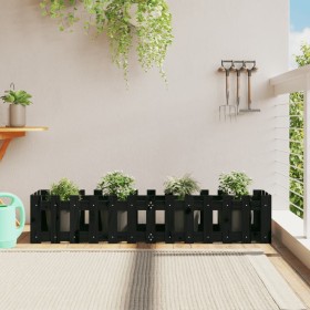 Arriate elevado jardín con valla madera pino negro 150x30x30cm en Macetas y jardineras | Comprar online en Foru.es