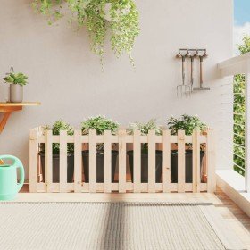 Arriate elevado jardín con valla madera maciza pino 150x50x50cm en Macetas y jardineras | Comprar online en Foru.es