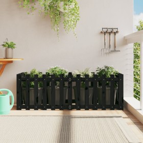 Arriate elevado jardín con valla madera pino negro 150x50x50cm en Macetas y jardineras | Comprar online en Foru.es
