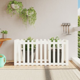 Arriate elevado jardín con valla madera pino blanco 150x50x70cm en Macetas y jardineras | Comprar online en Foru.es