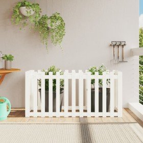 Arriate elevado jardín con valla madera pino blanco 150x50x70cm en Macetas y jardineras | Comprar online en Foru.es