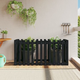 Arriate elevado jardín con valla madera pino negro 150x50x70cm en Macetas y jardineras | Comprar online en Foru.es