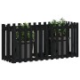 Arriate elevado jardín con valla madera pino negro 150x50x70cm en Macetas y jardineras | Comprar online en Foru.es