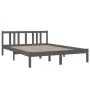 Estructura de cama madera maciza gris 140x200 cm de vidaXL, Camas y somieres - Ref: Foro24-814886, Precio: 113,74 €, Descuent...
