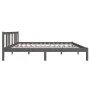 Estructura de cama madera maciza gris 140x200 cm de vidaXL, Camas y somieres - Ref: Foro24-814886, Precio: 113,74 €, Descuent...
