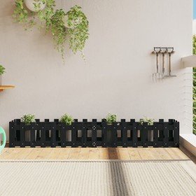 Arriate elevado jardín con valla madera pino negro 200x30x30cm en Macetas y jardineras | Comprar online en Foru.es