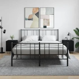 Mesitas de noche 2 uds madera de ingeniería negro 40x40x50 cm de vidaXL, Mesitas de noche - Ref: Foro24-827551, Precio: 46,88...