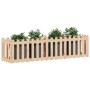 Arriate elevado jardín con valla madera maciza pino 200x50x50cm en Macetas y jardineras | Comprar online en Foru.es
