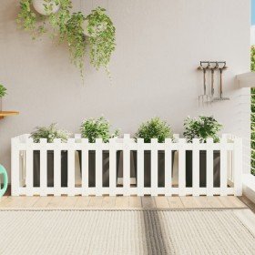 Arriate elevado jardín con valla madera pino blanco 200x50x50cm en Macetas y jardineras | Comprar online en Foru.es