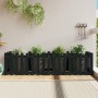 Arriate elevado jardín con valla madera pino negro 200x50x50cm en Macetas y jardineras | Comprar online en Foru.es