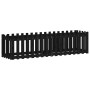 Arriate elevado jardín con valla madera pino negro 200x50x50cm en Macetas y jardineras | Comprar online en Foru.es