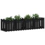 Arriate elevado jardín con valla madera pino negro 200x50x50cm en Macetas y jardineras | Comprar online en Foru.es