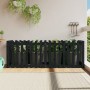Arriate elevado jardín con valla madera pino negro 200x50x70cm en Macetas y jardineras | Comprar online en Foru.es